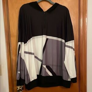 Black White and Gray Lightweight Hoodie